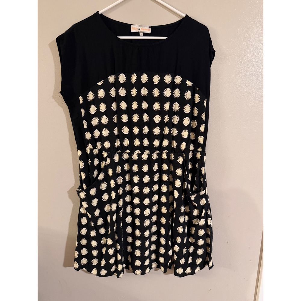 Billie & Blossom Daisy Print Black Mini Dress UK 18